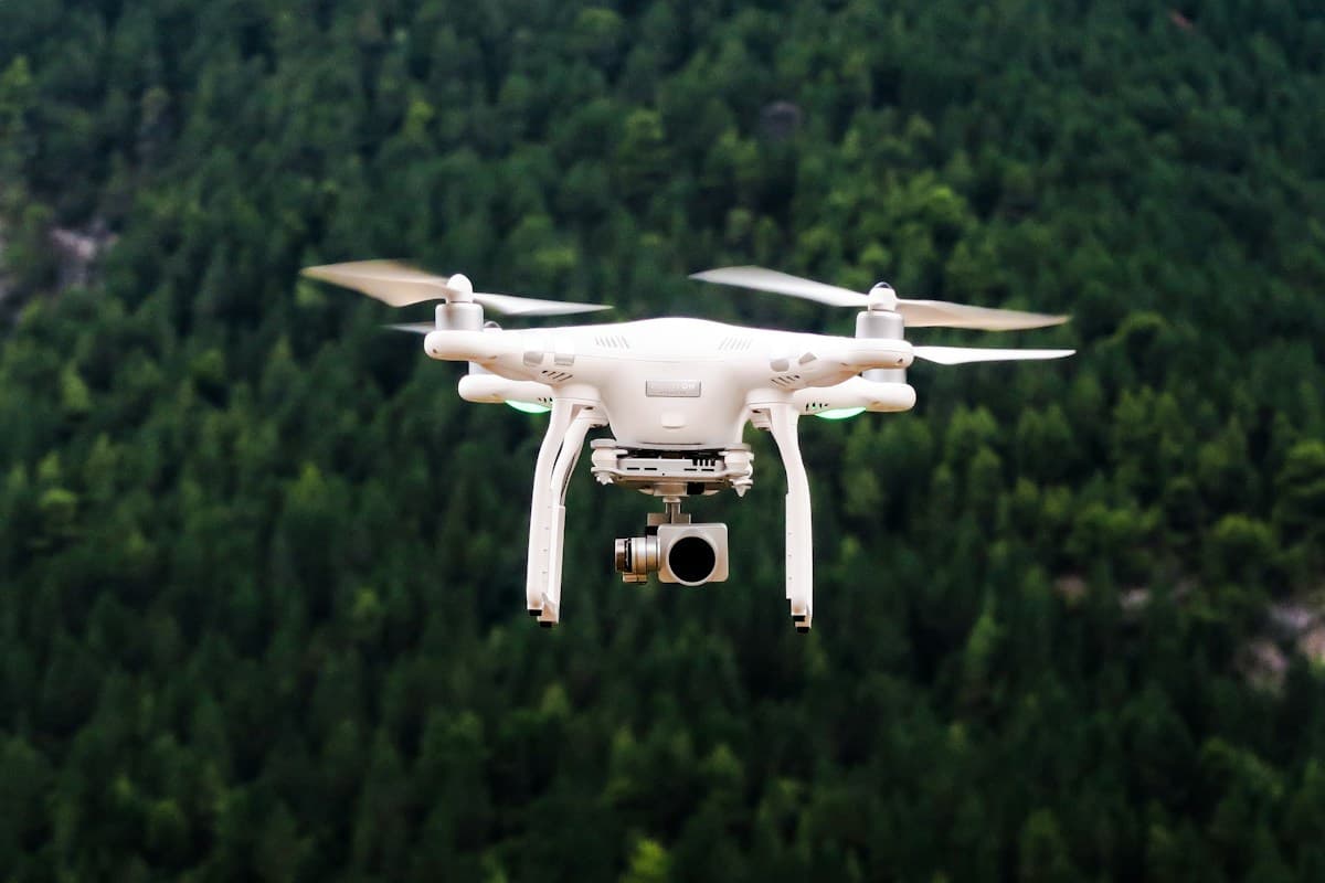 Drone collecting aerial imagery